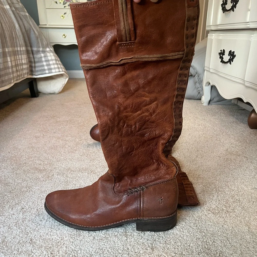 Frye Brown Tall Leather Riding Boots